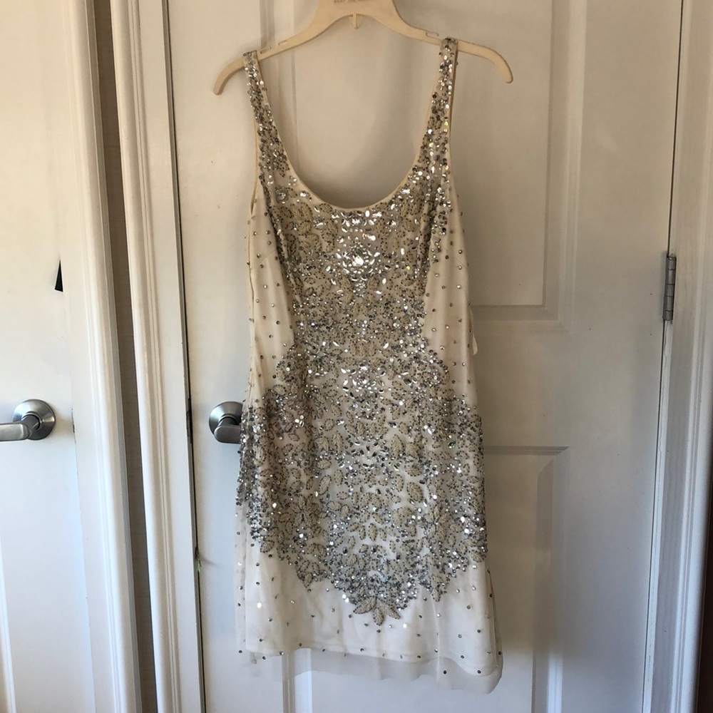 White Adrianna Papell Sleeveless Dress